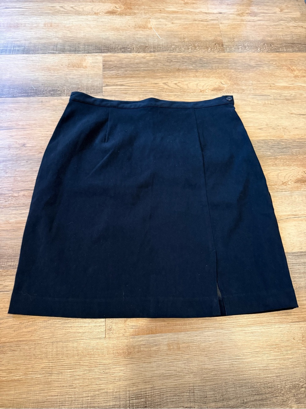 Vintage Geoffrey Beene Sport Black A-Line Skirt with Side Slit Size 14